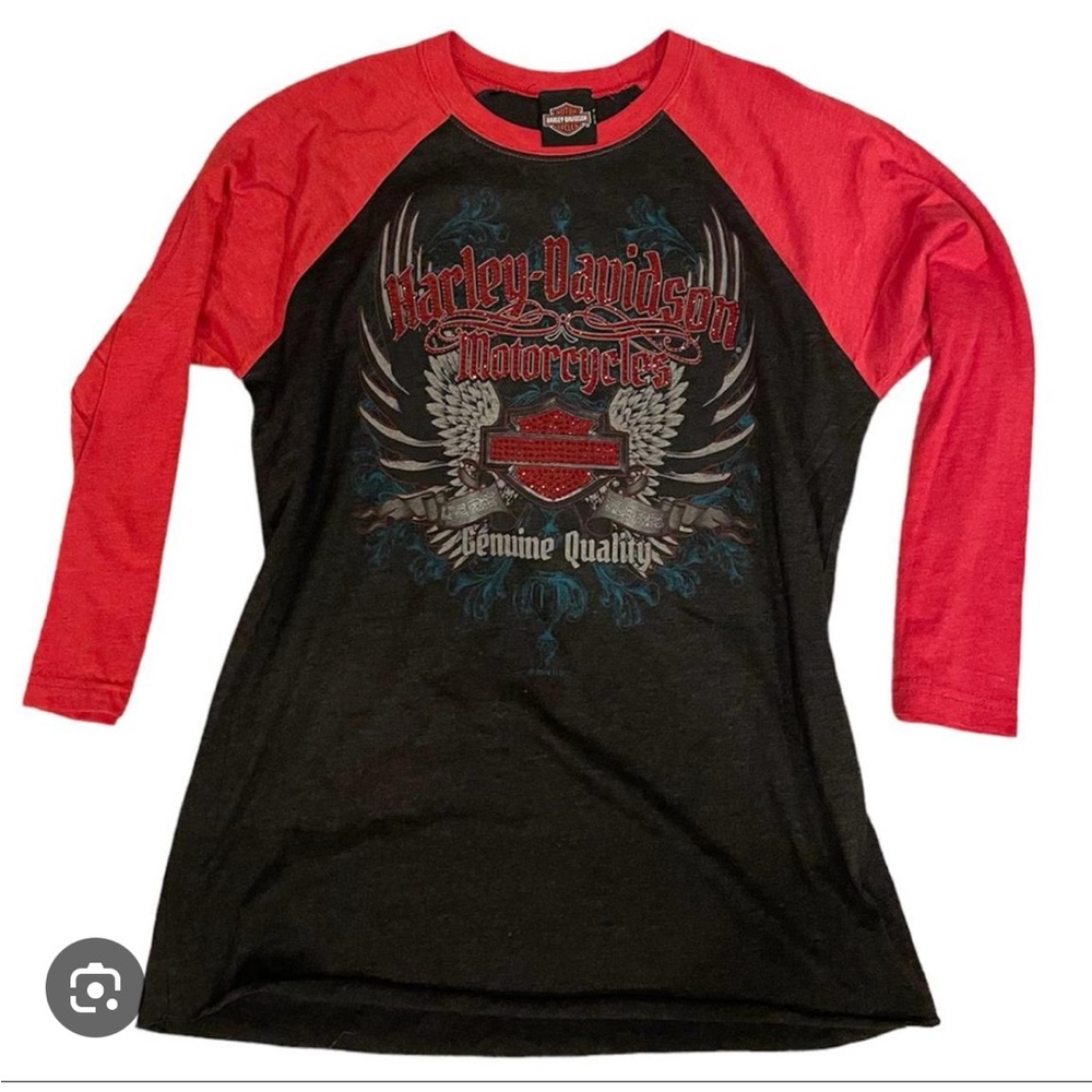 Harley-Davidson Black and Red Graphic Tee